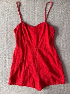 Forever 21 Red Spaghetti-Strap Romper